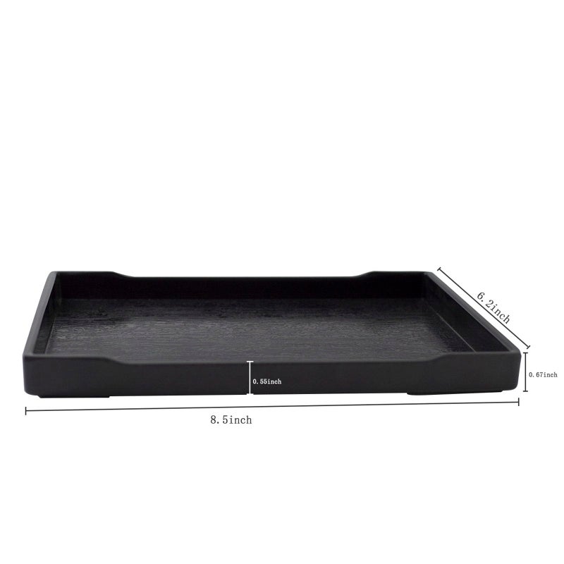 OMEM Reptile Bowl Large Food and Water Dish Enough Space Also Fit for Bath Simulated Wood Grain Surface (M, Black) - Image 4